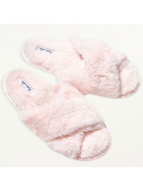 NWT SPLENDID Faux Fur Crossover Slippers M/L